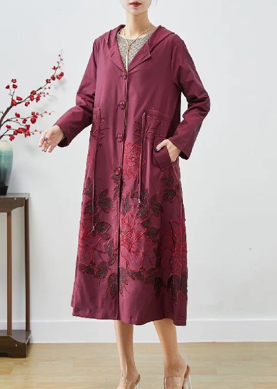 Varsity JacketsFrench Mulberry Embroideried Drawstring Spandex Coats Fall