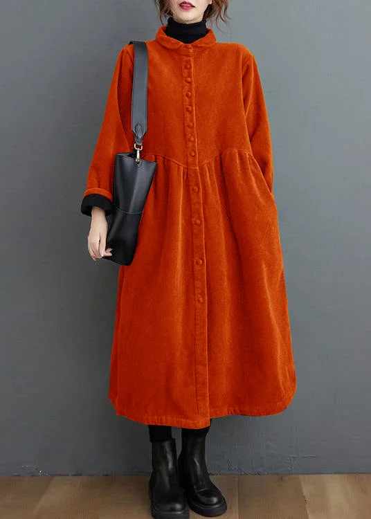 Limited Edition JacketsFrench orange corduroy coats Inspiration thick Cinched women coats ( Limited Stock)