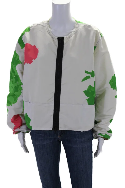 Winter JacketsRohka Womens Front Zip Cropped Summer Bomber Jacket White One