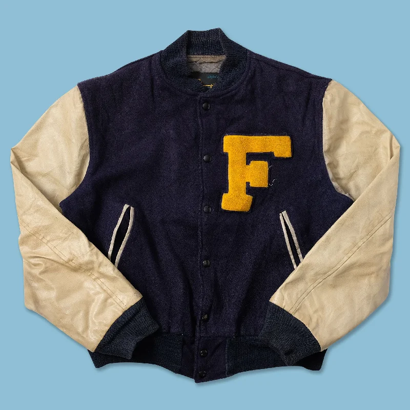 Polyester JacketsVintage Wool Leather Varsity Jacket Small