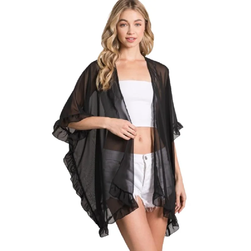 Lightweight Sheer Shawl CardiganHip-Hop Knit Tops