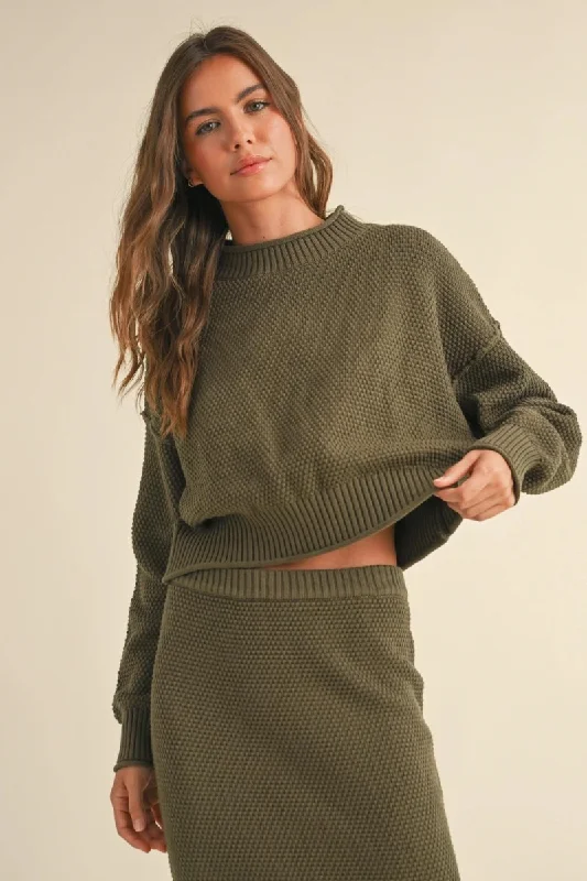 Mara Waffle Knit SweaterAngora Knit Tops