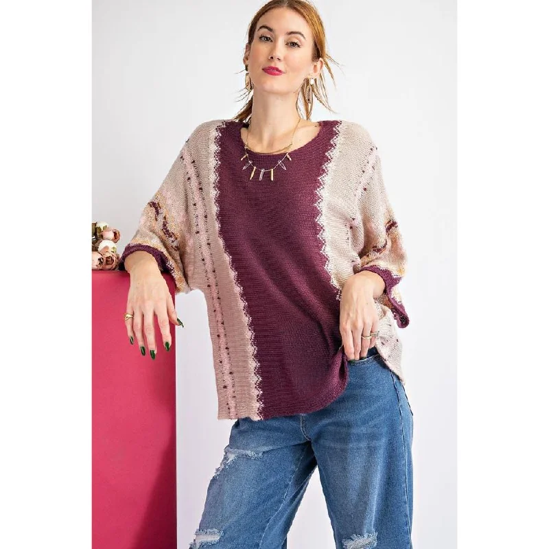 Multi Color Thread SweaterFrench Terry Knit Tops