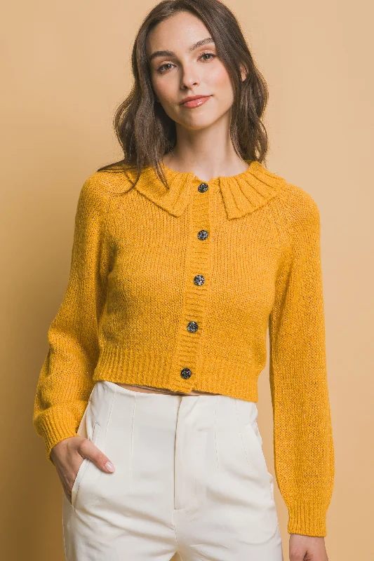 Short collard sweaterLayered Knit Tops