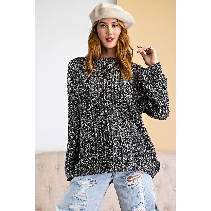 Textured Knitted SweaterTravel Knit Tops