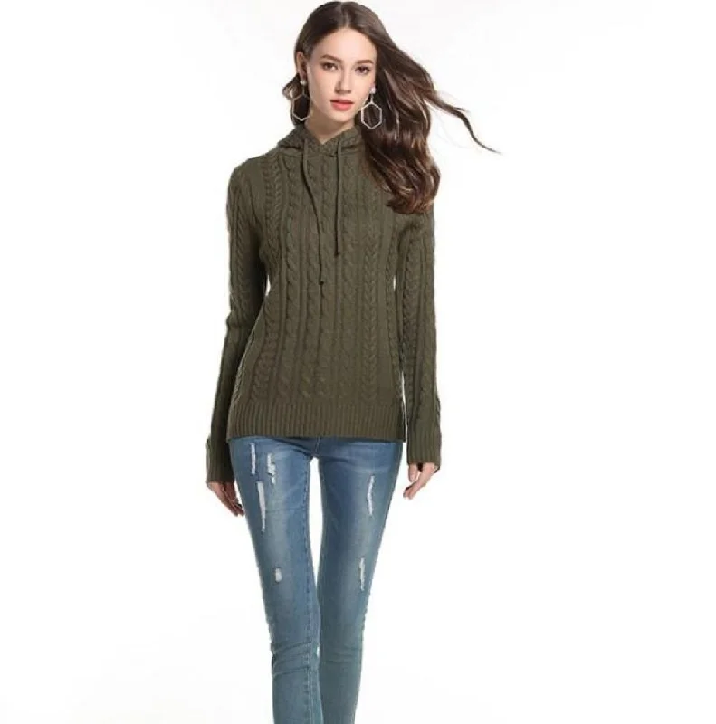 Womens Hooded SweaterFormal Knit Tops