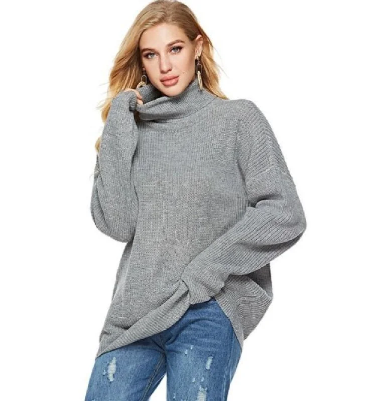 Womens Turtle Neck SweatersHunting Knit Tops