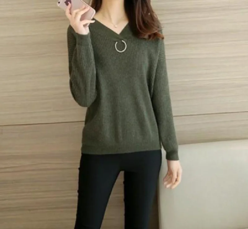 Womens V Neck SweatersCycling Knit Tops