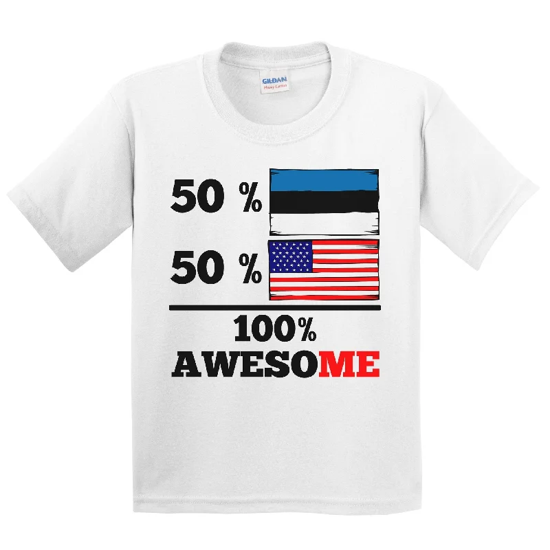 Studded T-Shirts50% Estonian 50% American 100% Awesome Kids Youth T-Shirt