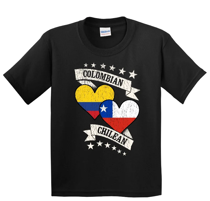 Running T-ShirtsColombian Chilean Heart Flags Colombia Chile Youth T-Shirt