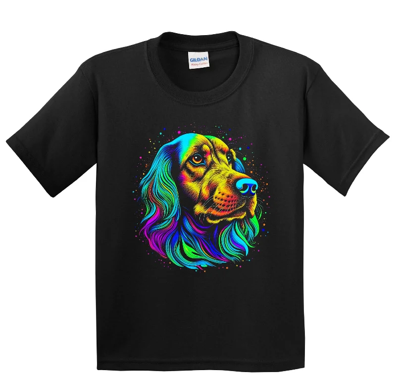 Designer T-ShirtsColorful Bright Irish Setter Vibrant Psychedelic Dog Art Youth T-Shirt