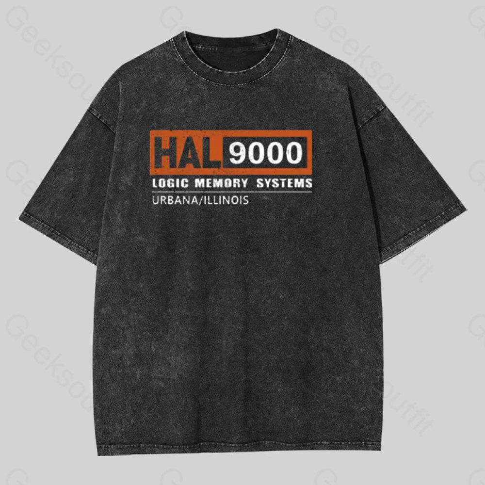 Crewneck T-ShirtsHAL 9000, distressed Washed T-Shirt