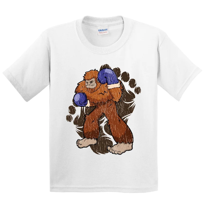 Designer T-ShirtsKids Bigfoot Boxing Shirt - Sasquatch Boxing Youth T-Shirt