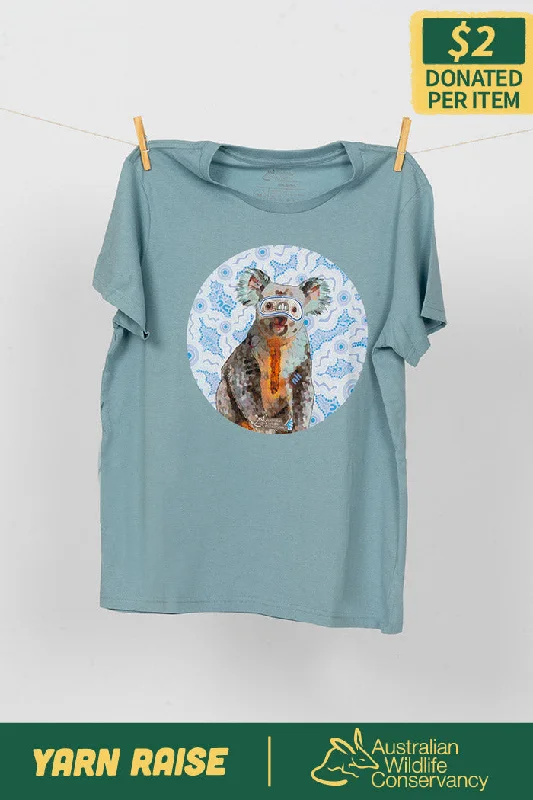 Hemp T-ShirtsKoala (Gurrburr) 'Australian Wildlife Conservancy' Pale Blue Cotton Crew Neck Women’s T-Shirt