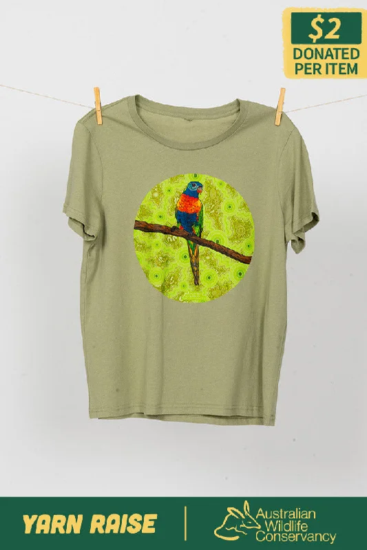 Hooded T-ShirtsLorikeet 'Australian Wildlife Conservancy' Pistachio Cotton Crew Neck Women’s T-Shirt