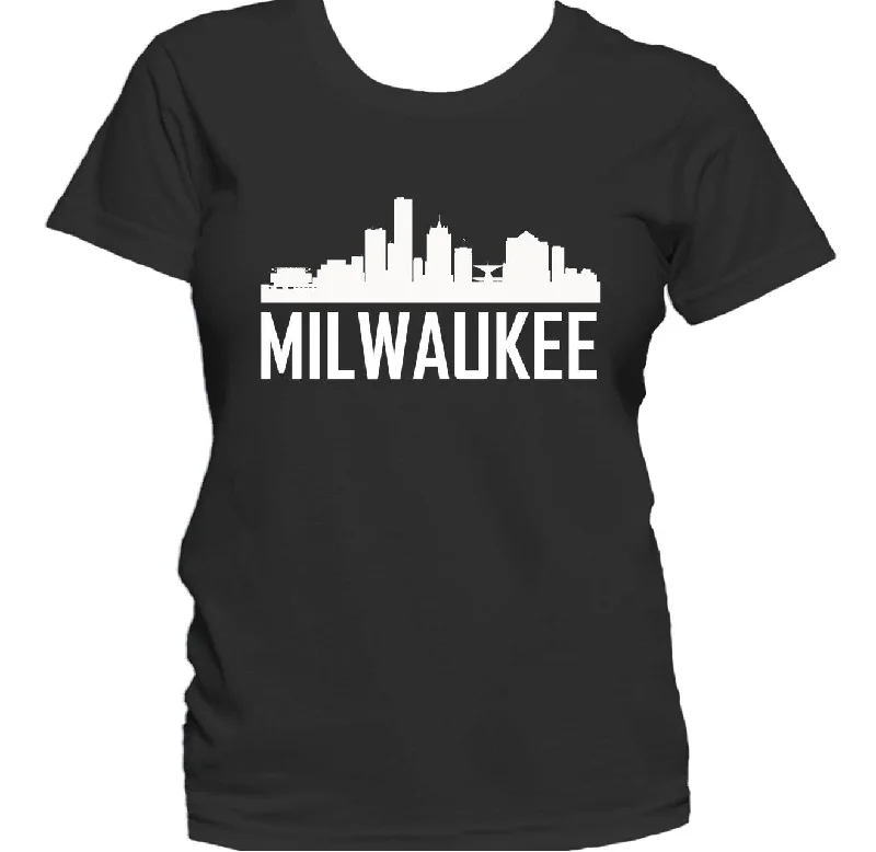 Sports Team T-ShirtsMilwaukee WI Skyline Silhouette Cityscape Women's T-Shirt