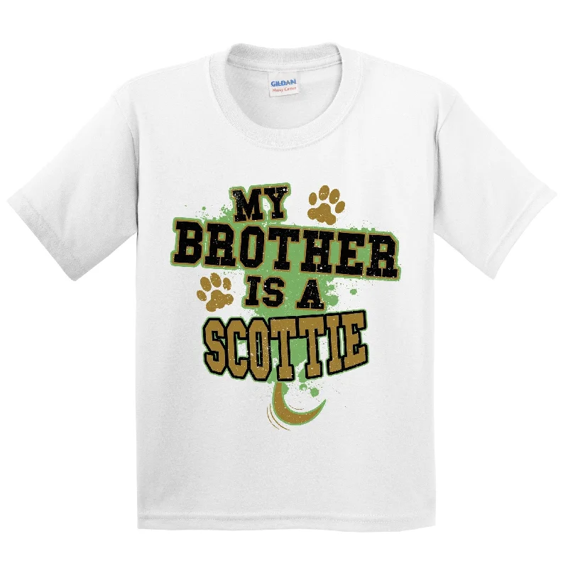 Waterproof T-ShirtsMy Brother Is A Scottie Funny Dog Kids Youth T-Shirt