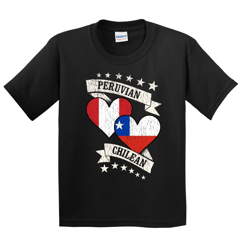 Punk T-ShirtsPeruvian Chilean Heart Flags Peru Chile Youth T-Shirt