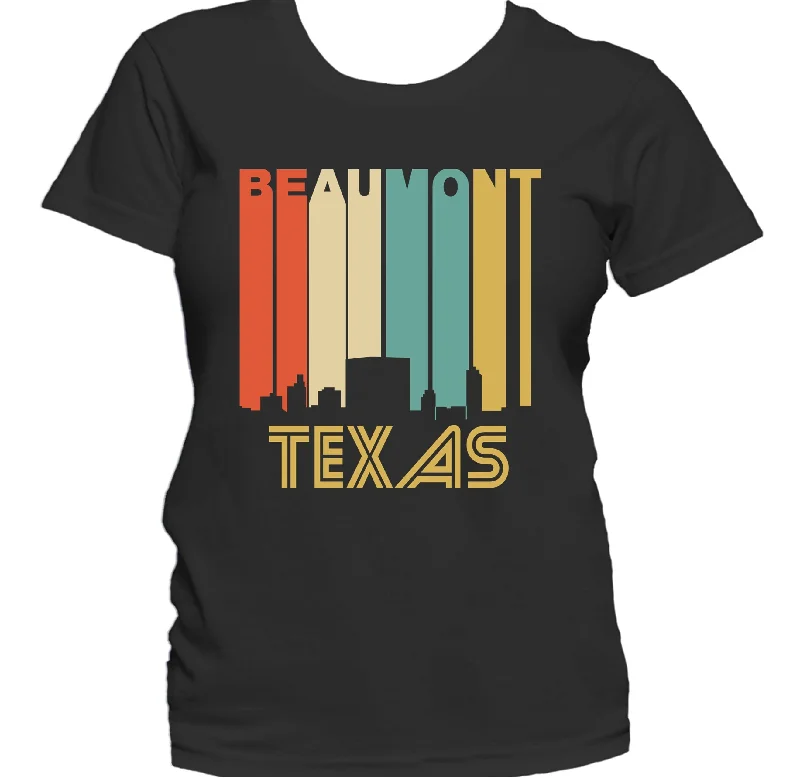 Band Merch T-ShirtsRetro 1970's Style Beaumont Texas Skyline Women's T-Shirt