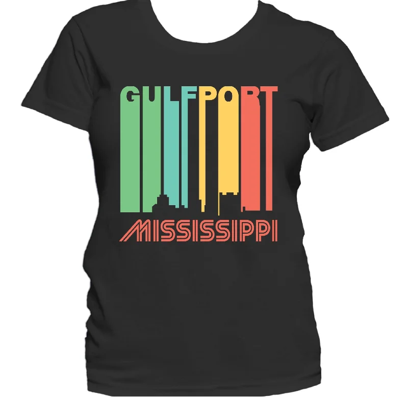 Glitter T-ShirtsRetro 1970's Style Gulfport Mississippi Skyline Women's T-Shirt