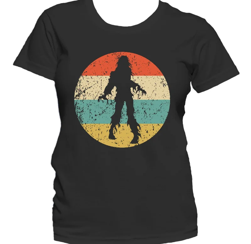 French Terry T-ShirtsRetro Spooky Halloween Zombie Silhouette Creepy Scary Women's T-Shirt