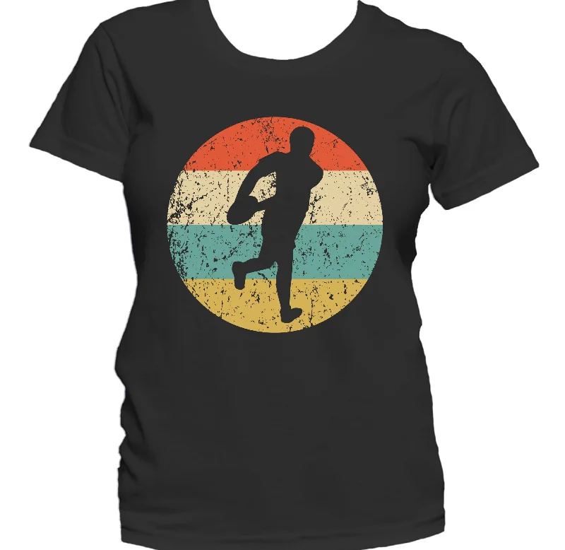 Thermal T-ShirtsRugby Player Silhouette Retro Sports Women's T-Shirt