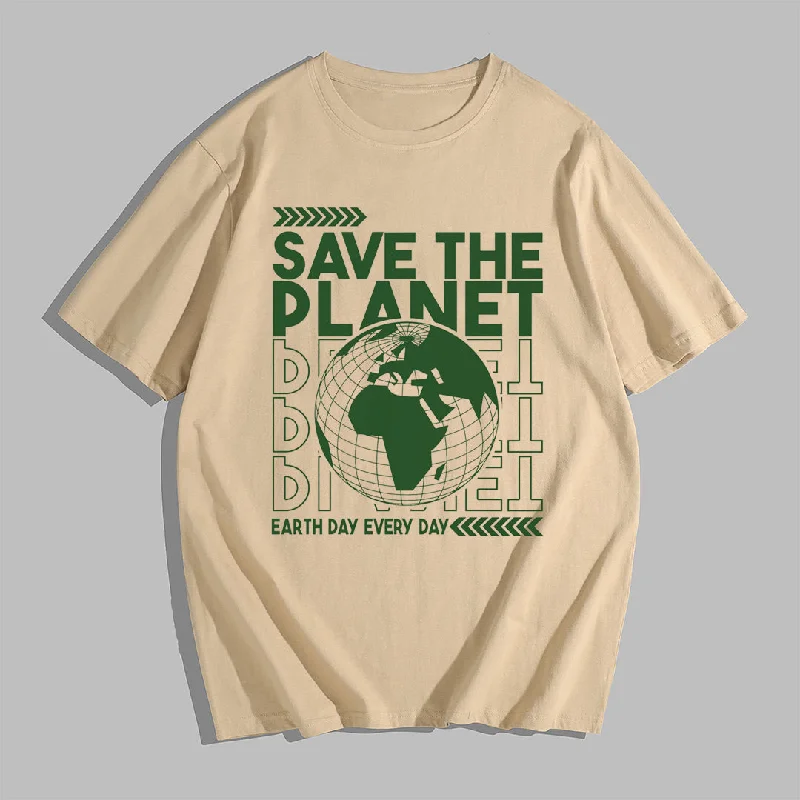 Silk T-ShirtsWomen's Earth Day Theme Graphic T-shirt