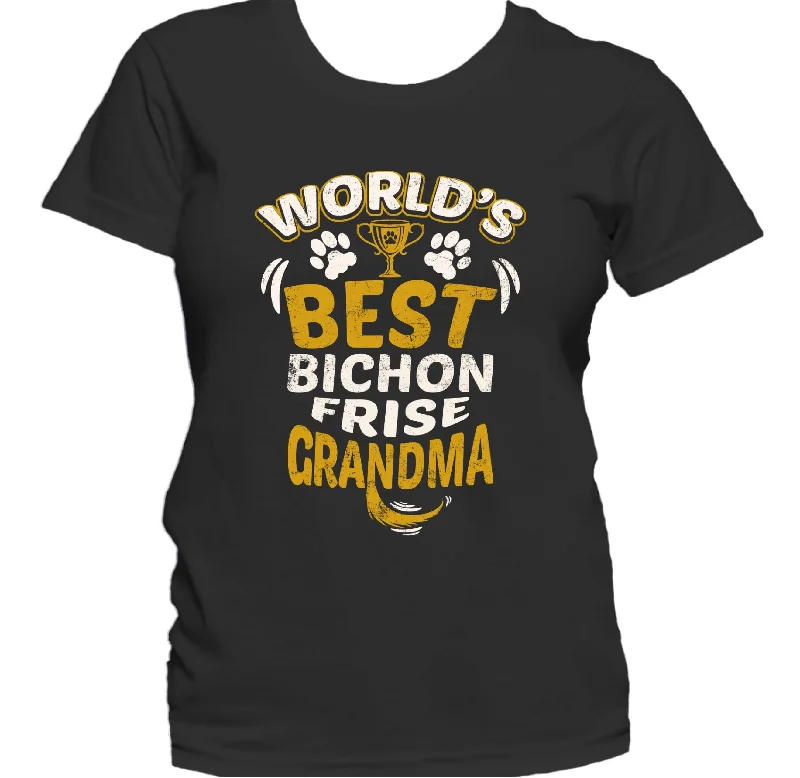 Longline T-ShirtsWorld's Best Bichon Frise Grandma Granddog Women's T-Shirt