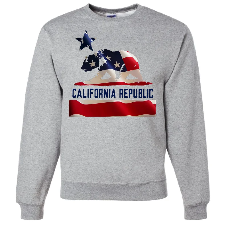 CrewneckvrAmerican Bear Flag Crewneck Sweatshirt