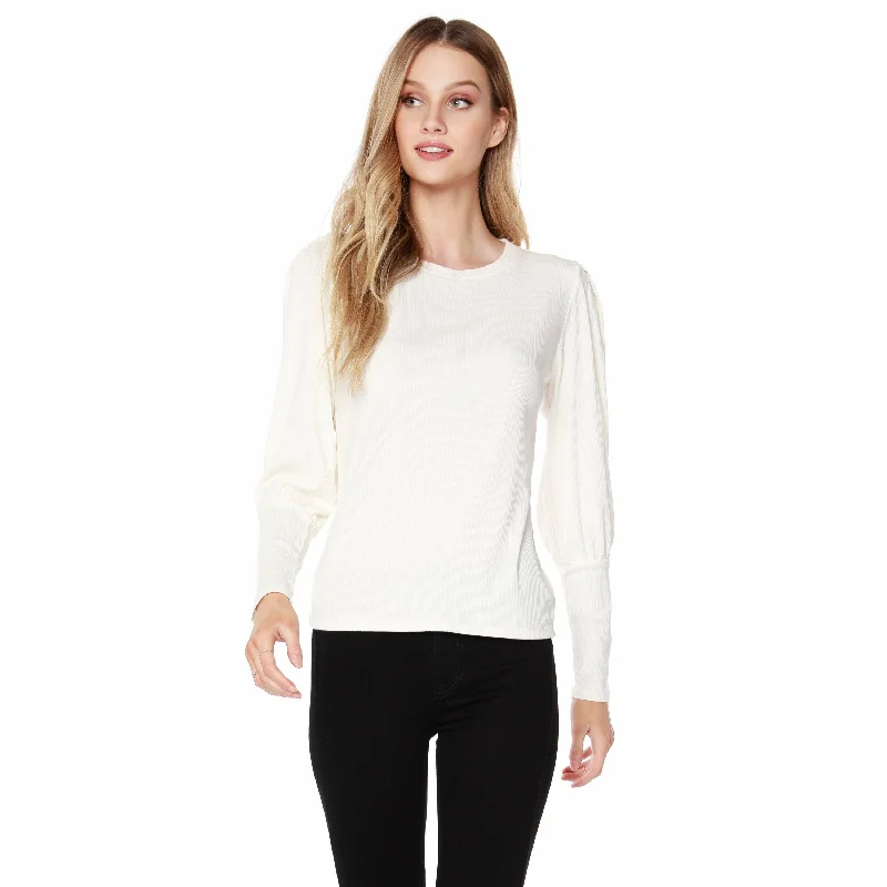 CrewneckfashionBishop Sleeve Crewneck Top