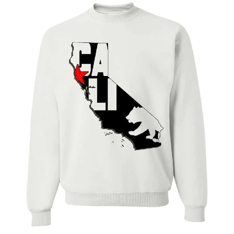 CrewneckseamCali Map Silhouette Outline Crewneck Sweatshirt