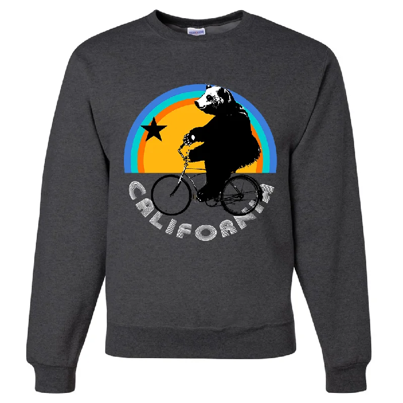 CrewneckcraftCalifornia Bear On Bike Crewneck Sweatshirt