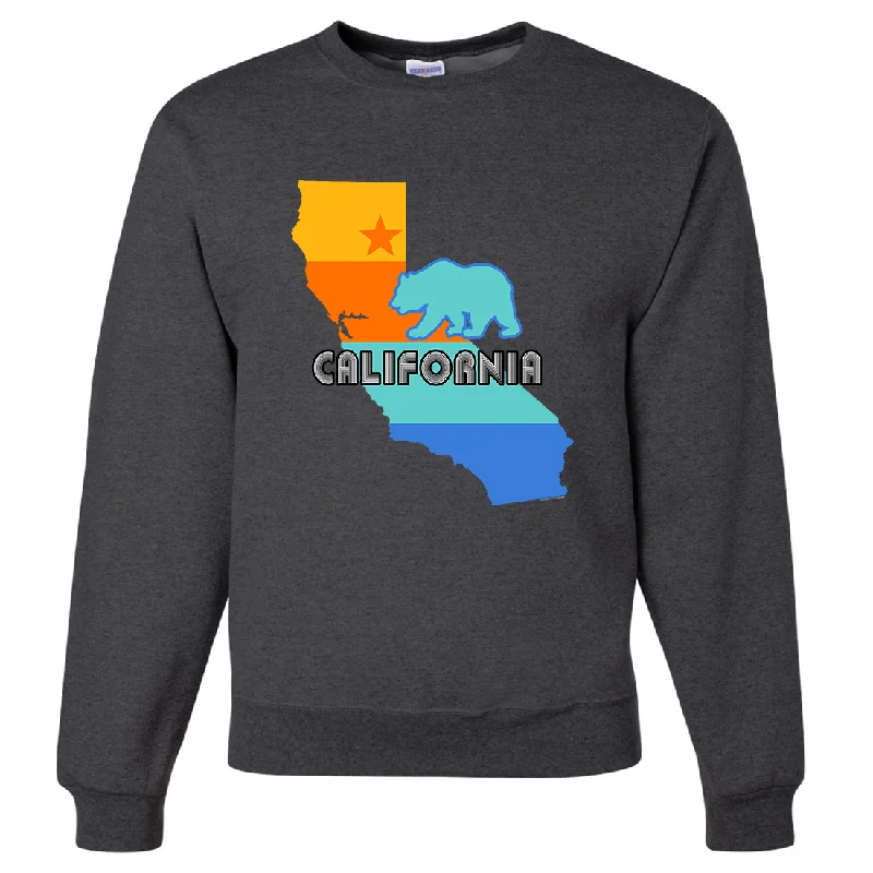 CrewneckfabricCalifornia Bear State Stripes Crewneck Sweatshirt