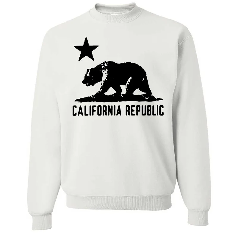 CrewneckcyberCalifornia Flag Oversize Black Silhouette Crewneck Sweatshirt