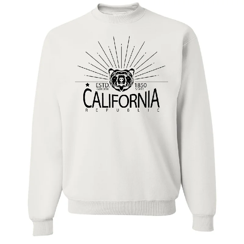 CrewneckfitCalifornia Golden State Black Print Crewneck Sweatshirt