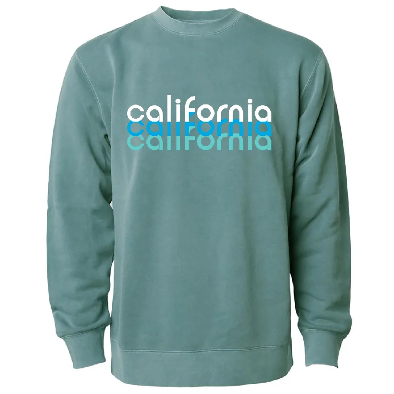 CrewneckvirtualCalifornia Ocean Tones Pigment Dyed Crewneck Alpine Green