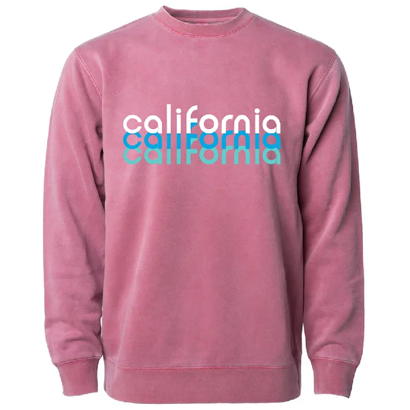 CrewneckhoodieCalifornia Ocean Tones Pigment Dyed Crewneck Maroon