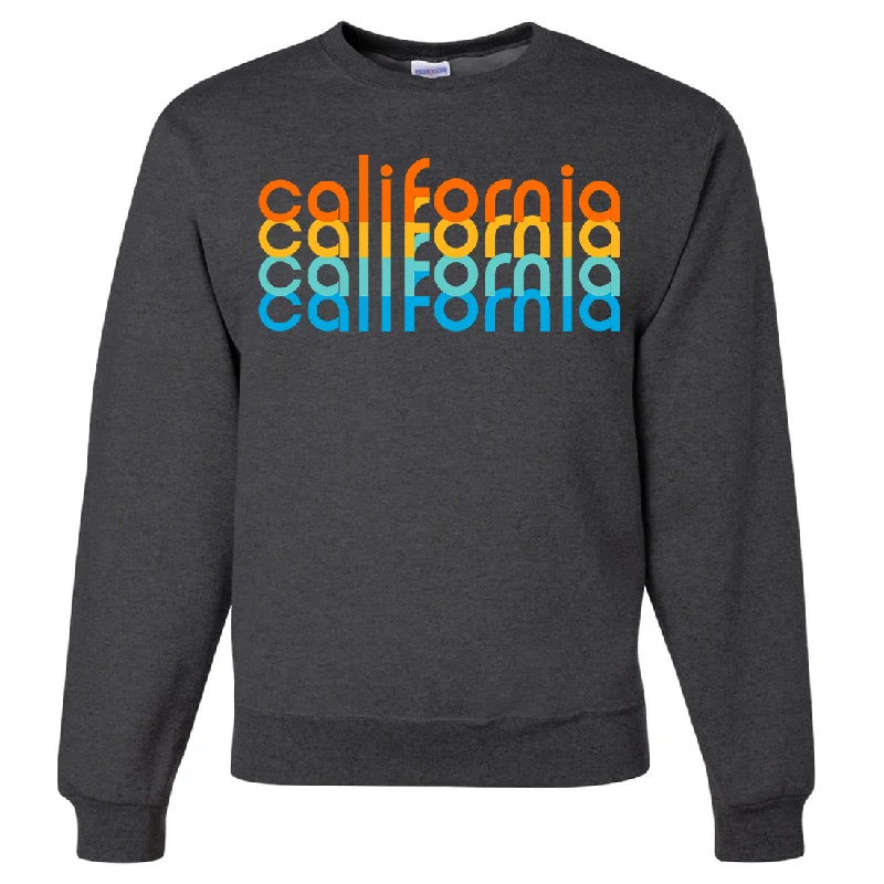 CrewneckheritageCalifornia Rainbow Stack Crewneck Sweatshirt