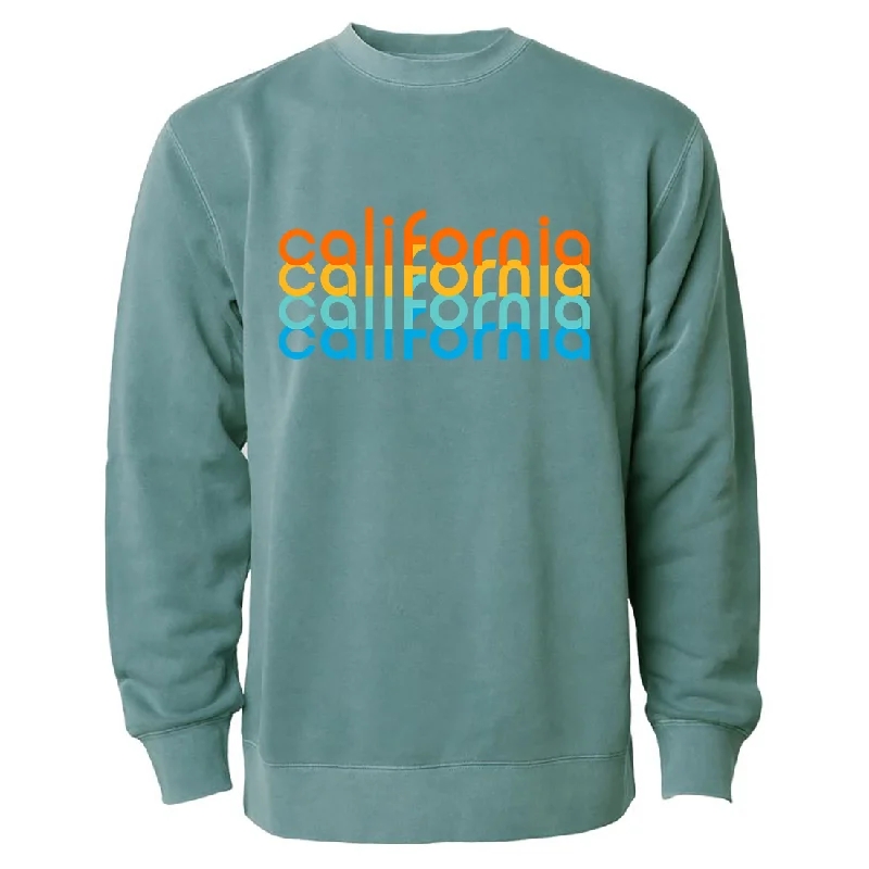 CrewneckmovementCalifornia Repeat Text Pigment Dyed Crewneck Alpine Green