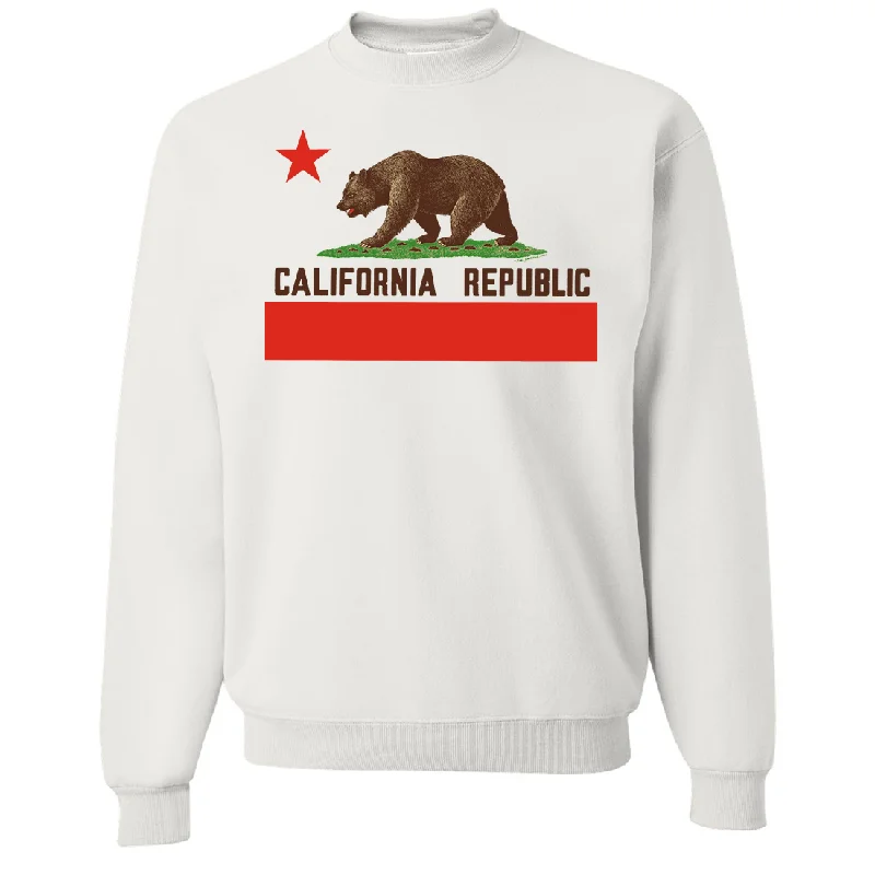 CrewneckchicDon Pimentel California Republic Bear Flag Brown Text Crewneck Sweatshirt