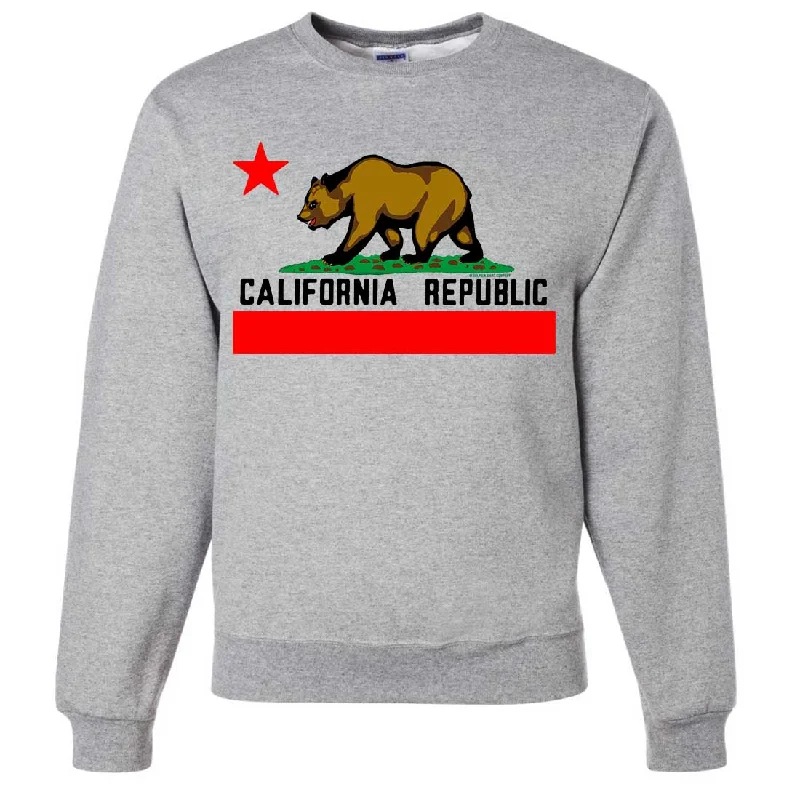 CrewneckbrandCalifornia Republic Borderless Bear Flag Black Text Crewneck Sweatshirt