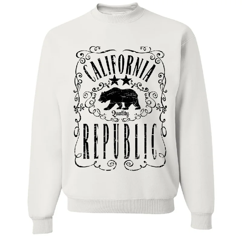 CrewneckgameCalifornia Republic JD Whiskey Black Print Crewneck Sweatshirt