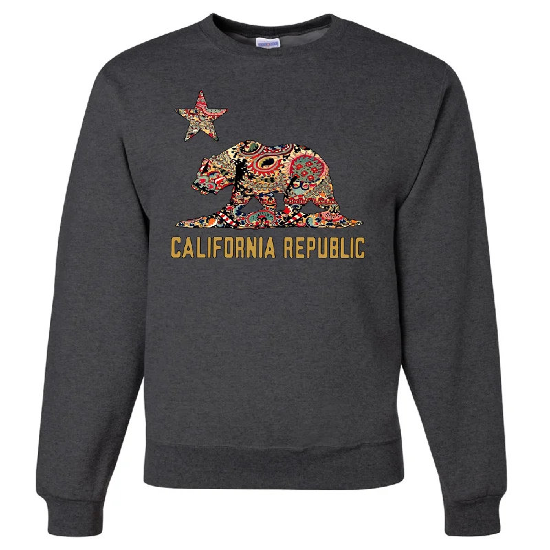 CrewneckdataCalifornia Republic Paisley Bear Crewneck Sweatshirt