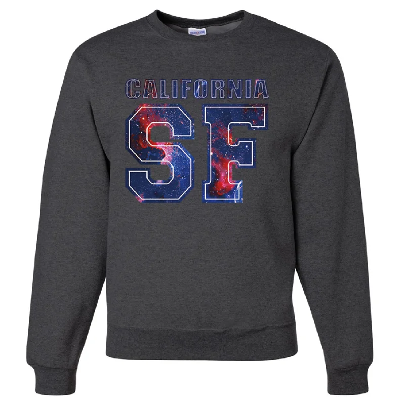 CrewneckbreathableCalifornia SF Nebula Crewneck Sweatshirt