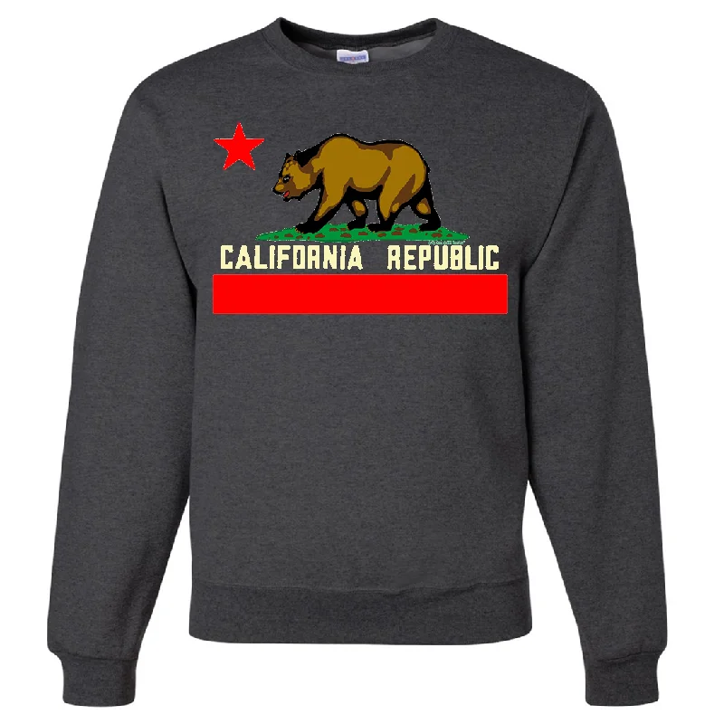 CrewneckenthusiastCalifornia State Flag Borderless Crewneck Sweatshirt