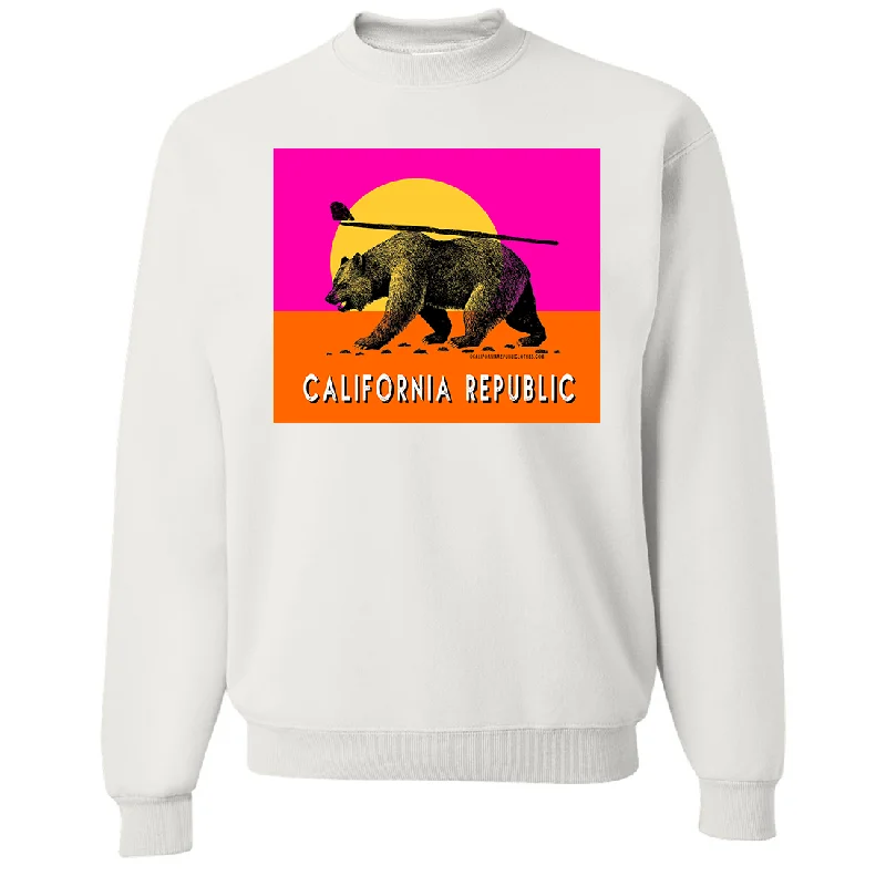 CrewneckqualityCalifornia Summer Surf Bear Crewneck Sweatshirt