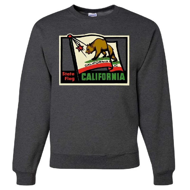 CrewneckpatternCalifornia Vintage State Flag Crewneck Sweatshirt