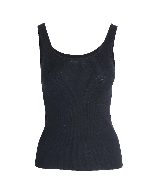 CamisoleHydraCO Ribbed Tank Top in Black Cashmere