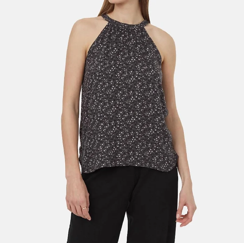 CamisoleVortexEcowoven Crepe Cypress Tank In Graphite Flourish Floral