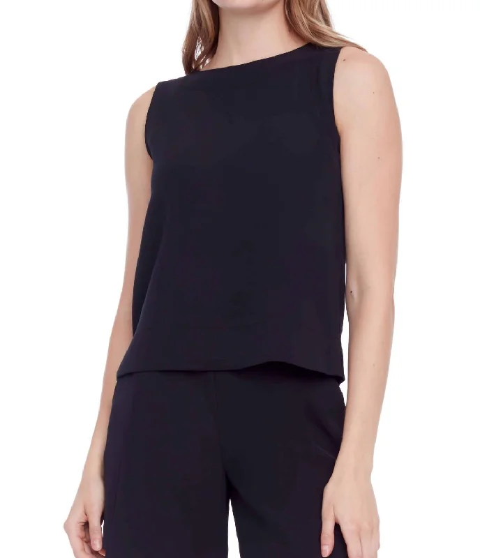 CamisoleEchoGianna Solid Vegan Silk Tank In Black